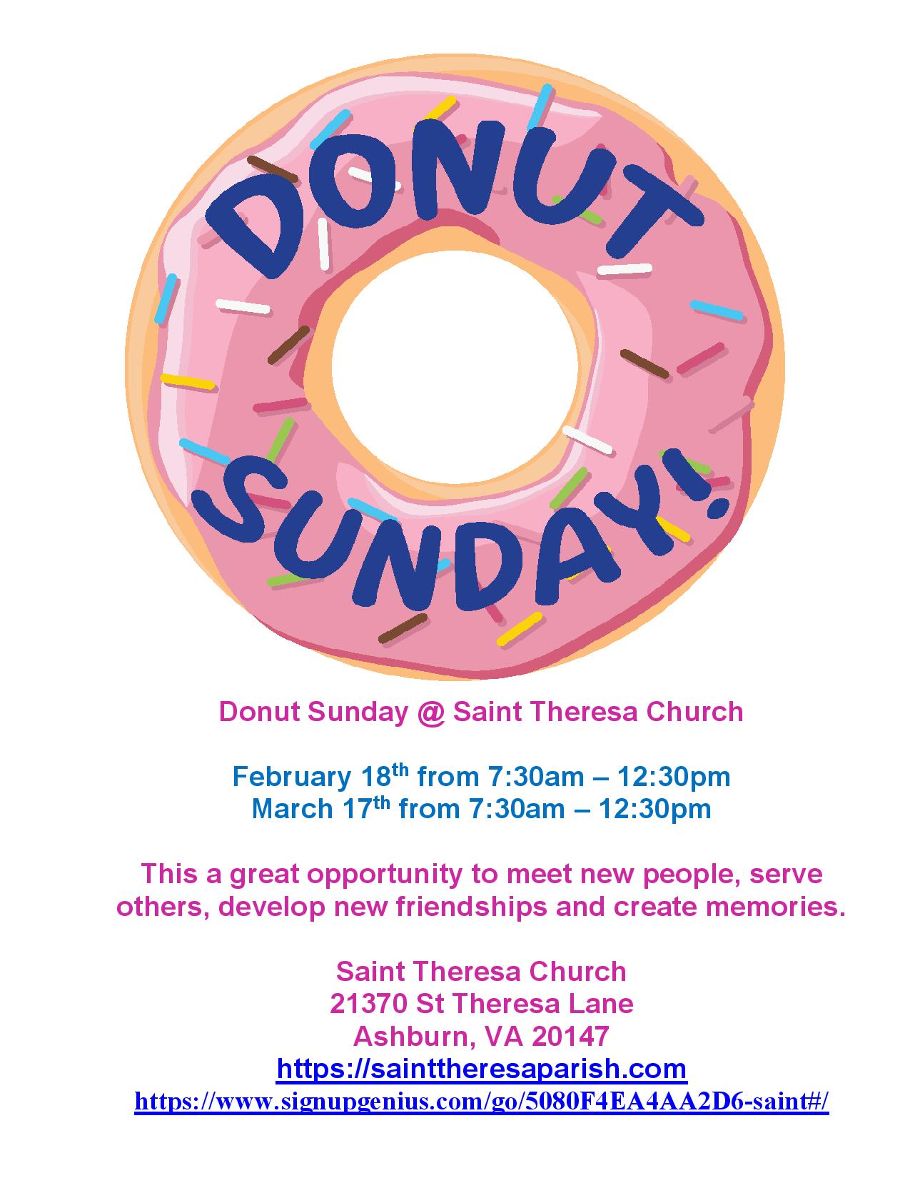 Donut Sunday Sign Jan 29page001 Saint Theresa Parish