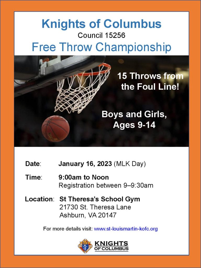 Free Throw Contest Flyer 2023page001 Saint Theresa Parish